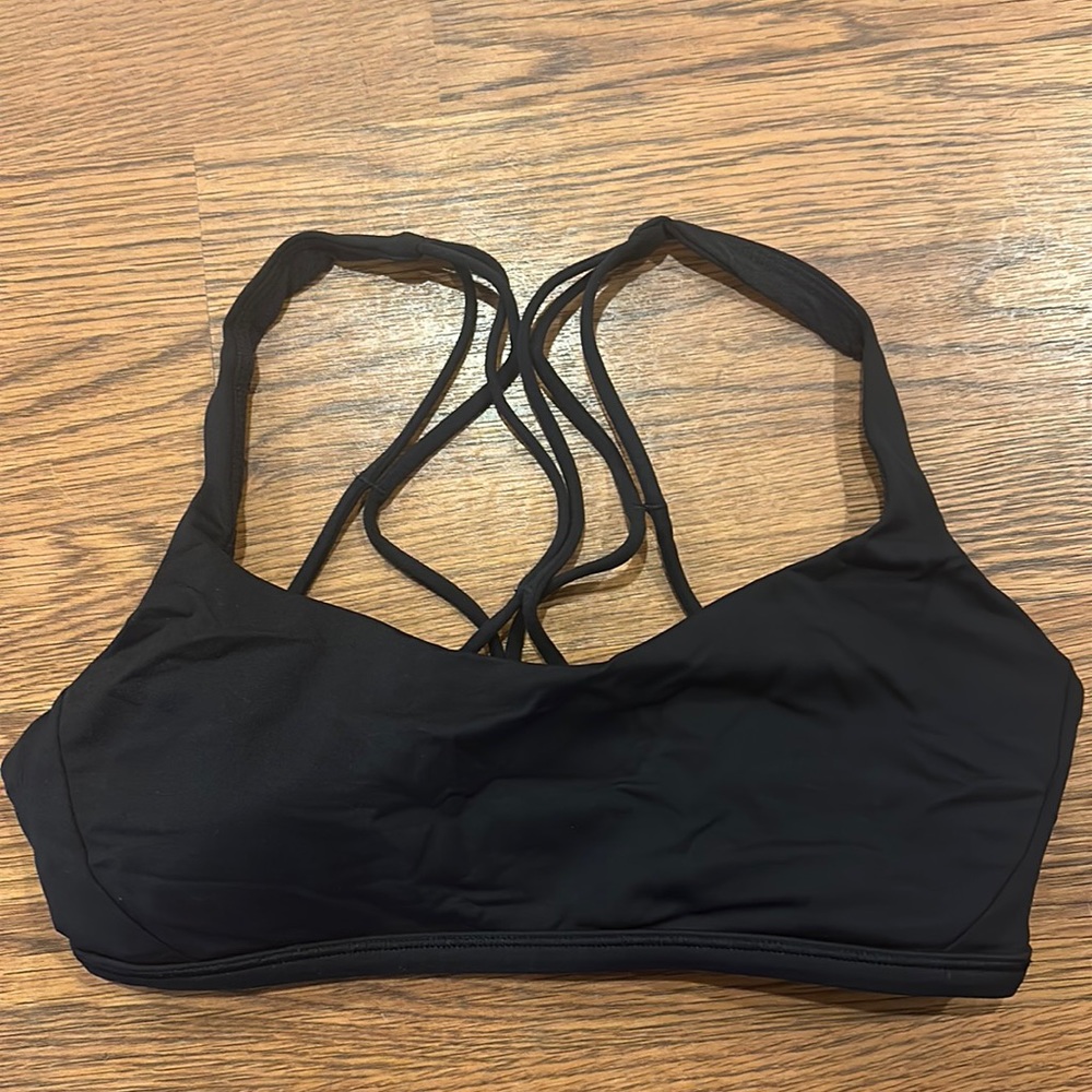 Black lululemon strappy sports bra